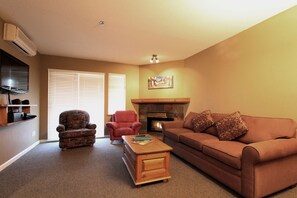 TV, fireplace, DVD player