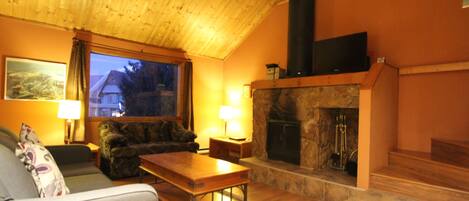 TV, fireplace, DVD player