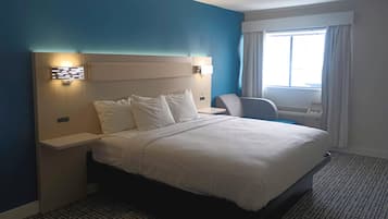 Desk, free WiFi, bed sheets