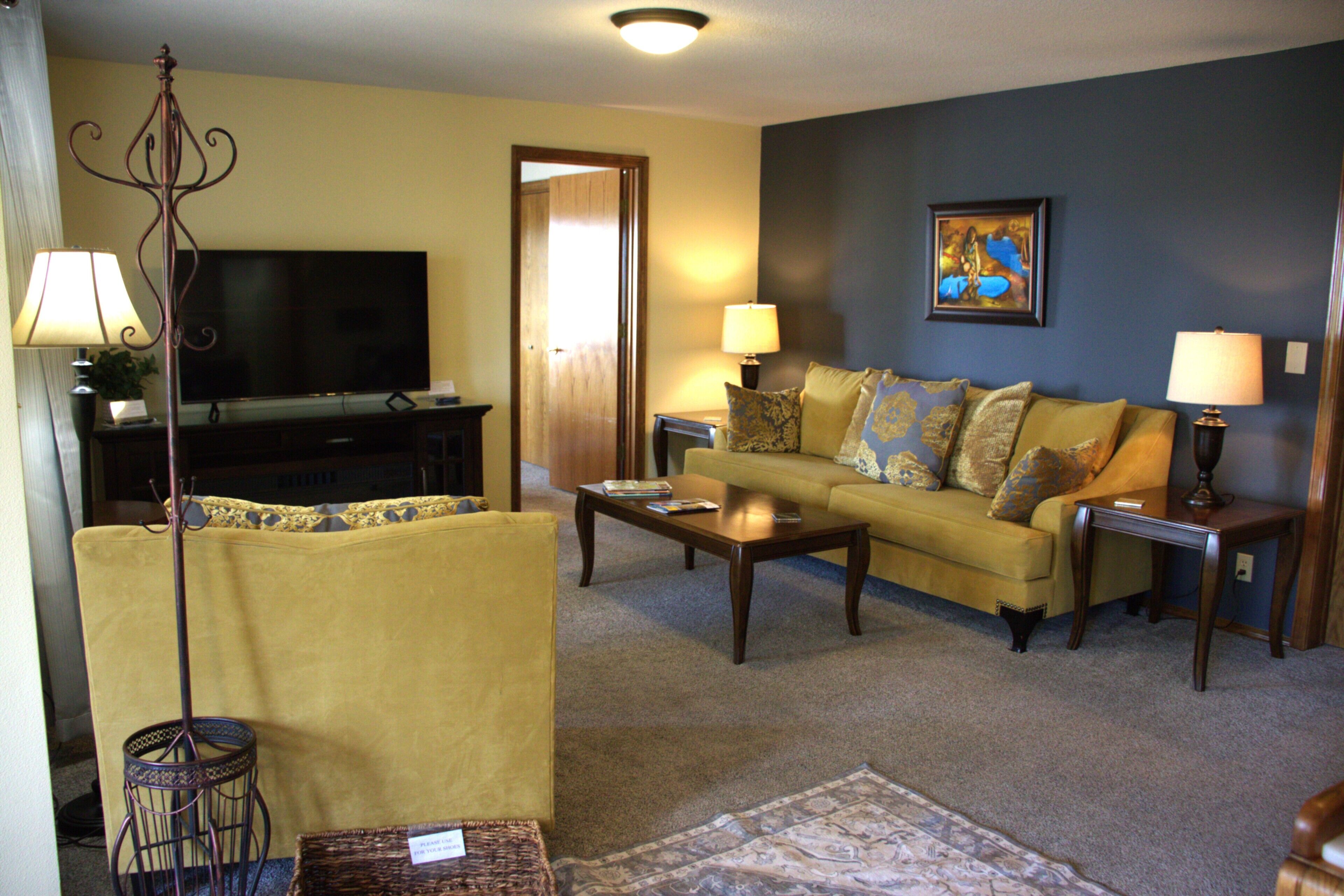 TV connectée, cheminée, livres