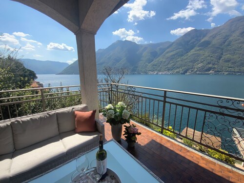 Amazing Lake Views from Large Terrace.  Swimming and Boat Dock on Property