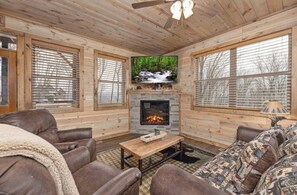 Smart TV, fireplace, video games, table football - Lux Cabin | Smoky Mtn View, Dog Friendly, Hot Tub! (Gatlinburg)