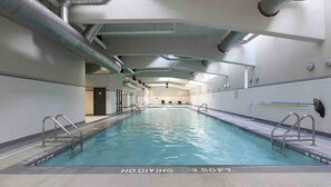 An indoor swimming pool with clear lane markings and a depth indicator of 3.50 feet. - 3 bedroom Downtown Vancouver S.Penthouse, near skytrain, shopping & restaurants. (Vancouver)