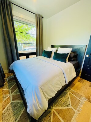 2 bedrooms, iron/ironing board, travel crib, WiFi