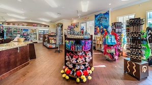 A store with a variety of merchandise including plush toys, keychains, and decorative items. - Beautiful 5 Star Villa with Private Pool on the Prestigious Windsor Palms Resort, Orlando Villa 4886 (Orlando)