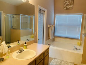 Bathtub, hair dryer