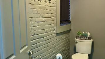 Shower, towels, soap, shampoo