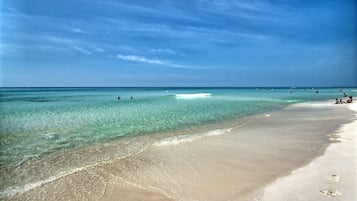 On the beach, beach towels