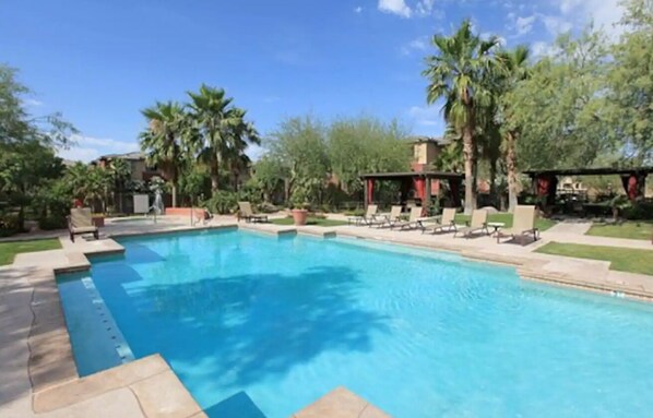 Outdoor pool, a heated pool