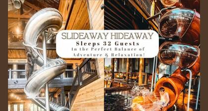 SlideawayHideaway_Waterslide!3-story IndoorSlide,Sauna,Hottubs,Theater,Massage!