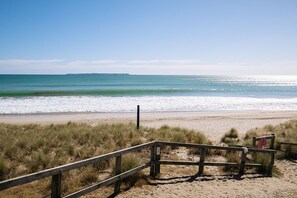 On the beach, beach towels