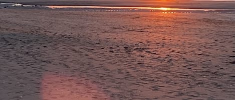 Una spiaggia nelle vicinanze, lettini da mare