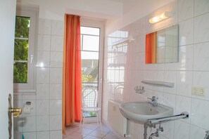 Hair dryer, towels, toilet paper