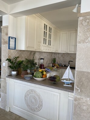 Kjøleskap, oppvaskmaskin, kaffetrakter/tekoker og vannkoker