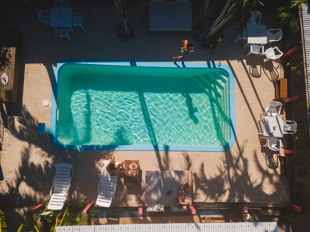 outdoor pool, open 8:00 am to 8:30 pm, pool loungers