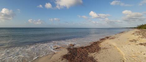 Beach nearby, sun loungers, beach towels