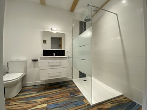 Douche, serviettes fournies