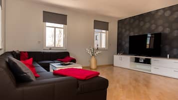 Smart TV, DVD player, books, stereo