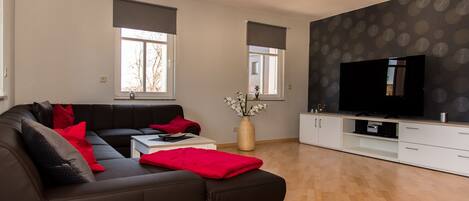 TV connectée, lecteur de DVD, livres, chaîne hi-fi