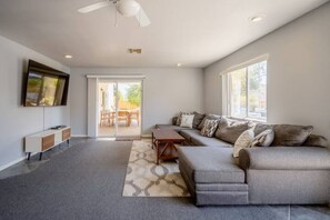 TV, fireplace, video games