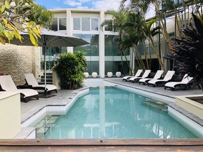 Outdoor pool, a heated pool