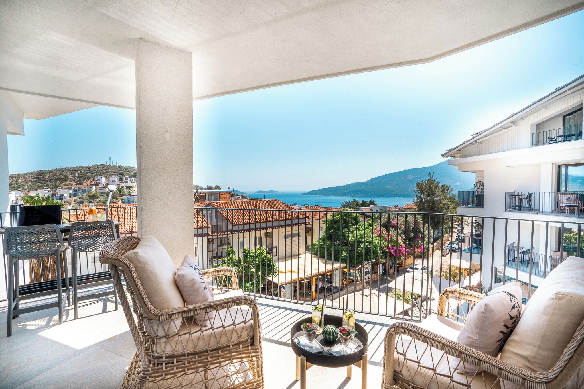 Chambre supérieure double, vue sur la mer | Balcon