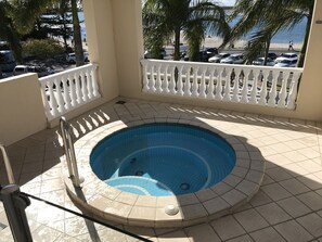Outdoor pool, a heated pool - Grand Hotel Apartment One min walk to beach/Charis Seafoods Childrens Lagoon.  (Labrador)
