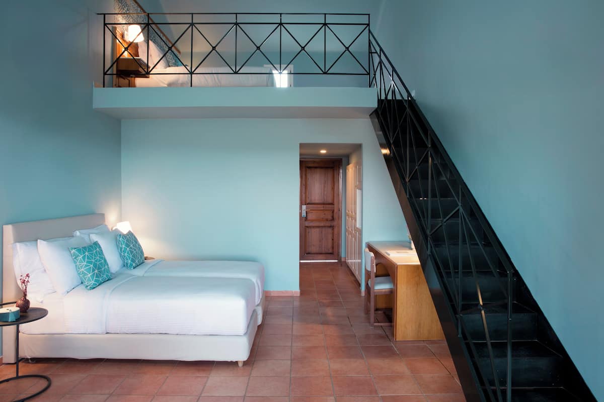 Family Maisonette | Hypo-allergenic bedding, in-room safe, desk, blackout curtains