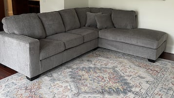 Smart TV, DVD player, video library, stereo