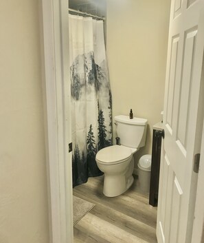 Ensemble douche/baignoire, sèche-cheveux, bidet, serviettes fournies
