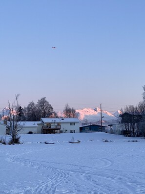 Set amidst a serene winter landscape, this residential area offers a peaceful retreat.