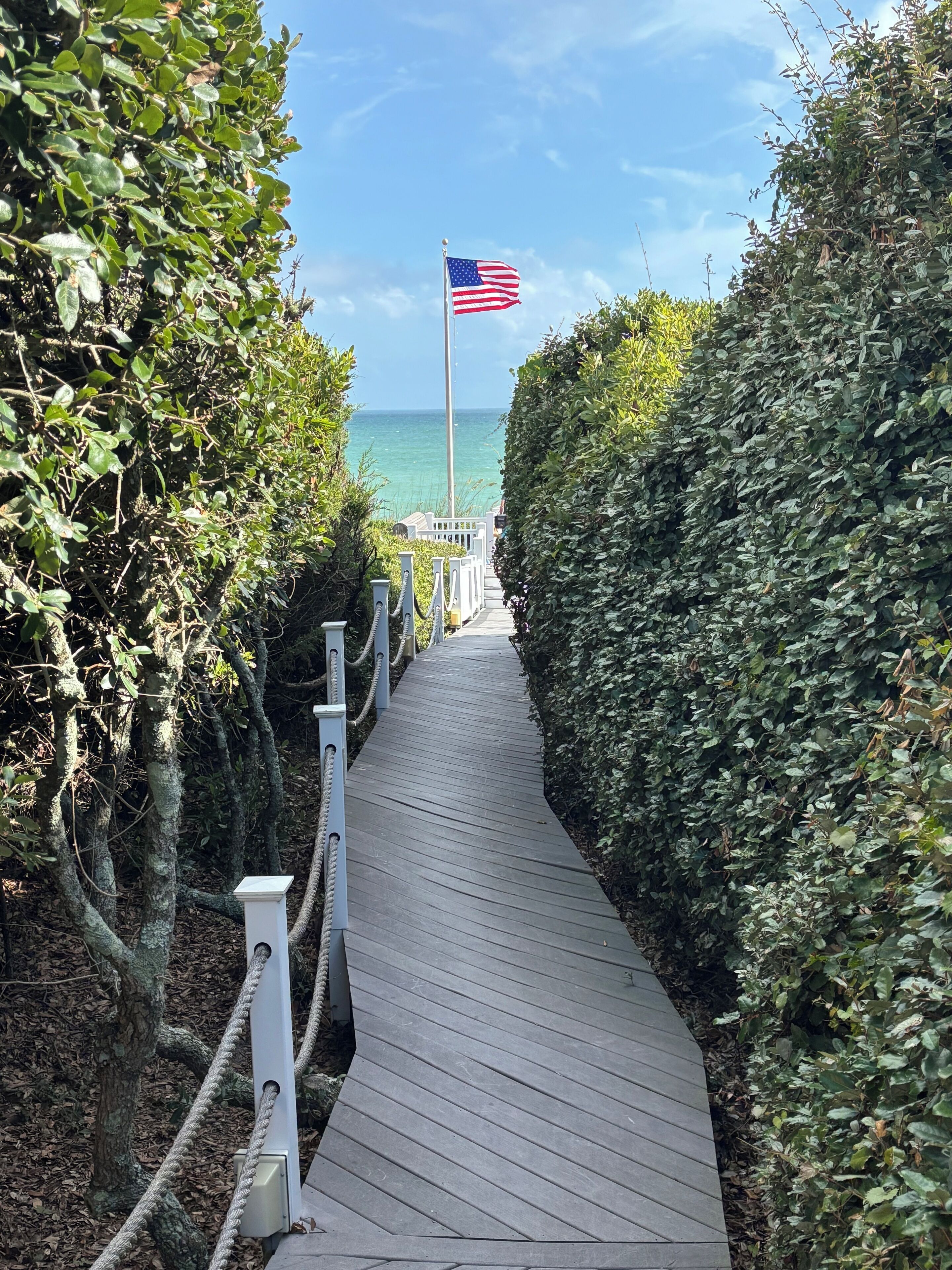 Private walkway to sitting area and beach