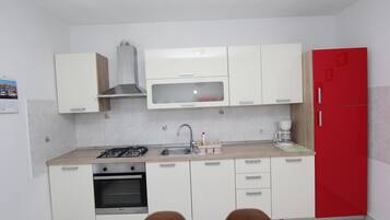 Apartment, 2 Bedrooms, Non Smoking, Balcony | Private kitchen | Fridge, stovetop, cookware/dishes/utensils, freezer