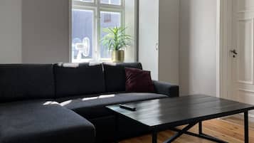 Apartamento estándar | Sala de estar | Televisión LCD de 20 pulgadas con canales por cable, una televisión