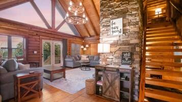 Smart TV, fireplace, foosball, table tennis