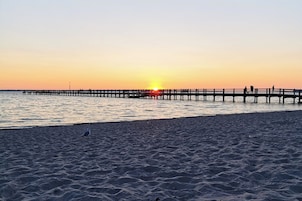 Beach nearby, beach volleyball
