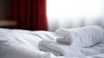 Blackout curtains, iron/ironing board, free WiFi, bed sheets