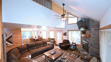 Smart TV, fireplace, foosball, table tennis