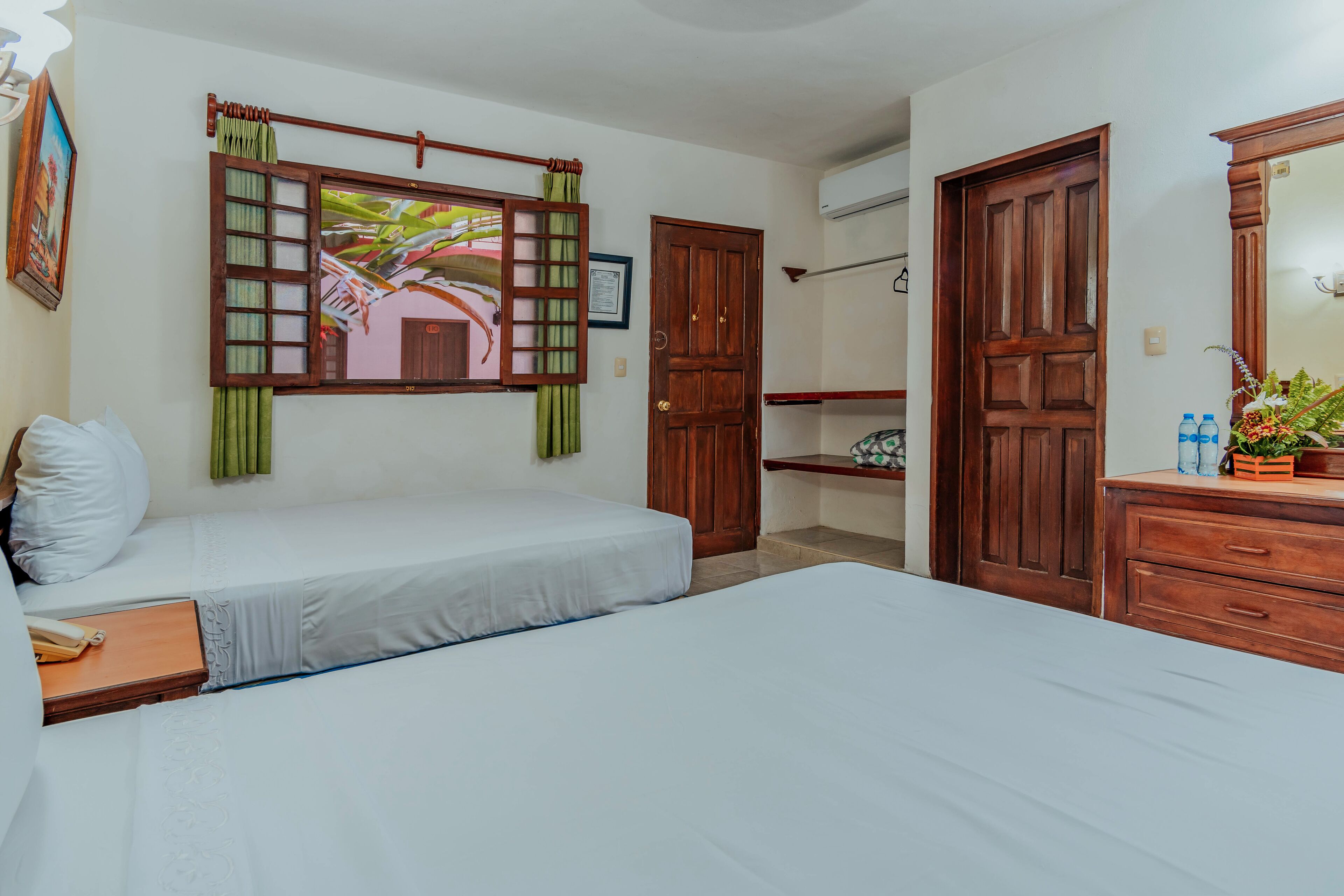 individually furnished, desk, laptop workspace, iron/ironing board