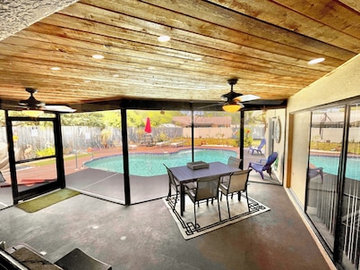 SPACIOUS home with private POOL 5 mins to beach!  Close to everything!