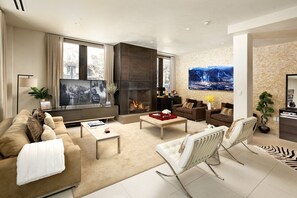 Smart TV, fireplace, printers