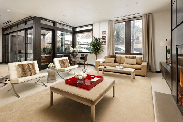 Smart TV, fireplace, printers