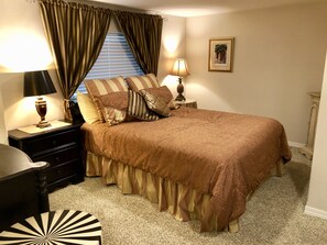 4 bedrooms, desk, iron/ironing board, travel cot