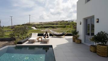 Luxury Villa, 1 Bedroom, Private Pool, Sea View | Terrace/patio