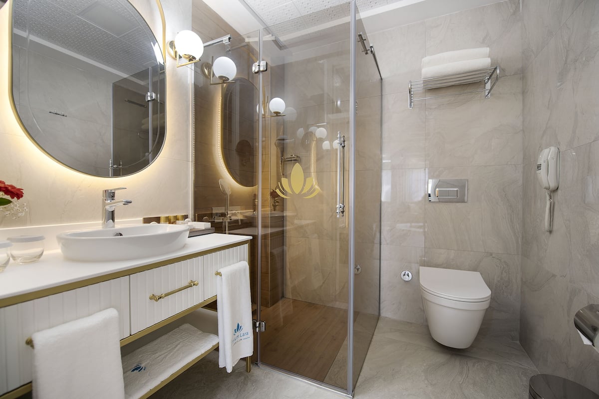 free toiletries, hair dryer, dressing gowns, slippers