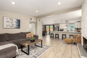 Smart TV, fireplace, video games