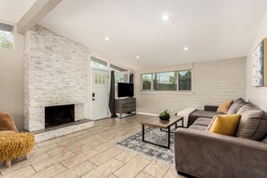 Smart TV, fireplace, video games