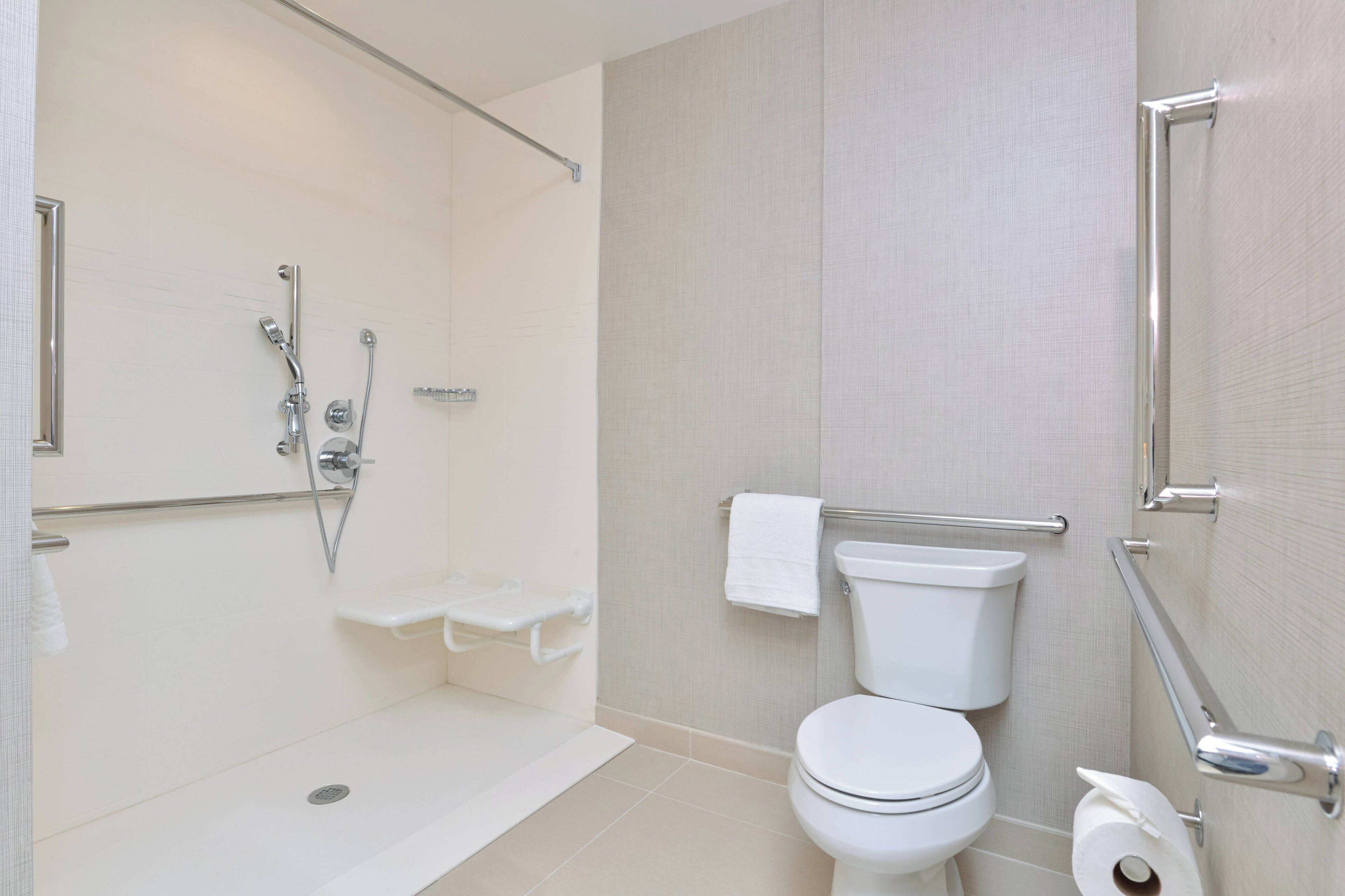 free toiletries, hair dryer, towels