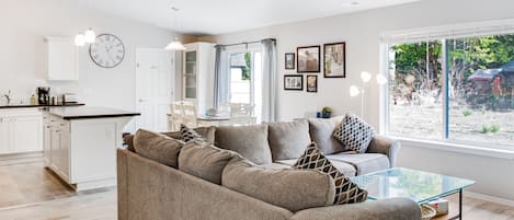 TV, DVD player, books, video library