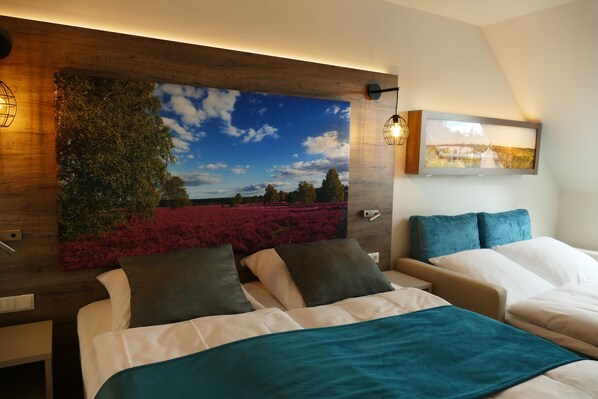 四人房 | 1 多间卧室、防过敏的被褥、客房内保险箱、办公桌